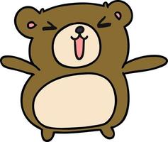 dessin animé kawaii mignon ours en peluche vecteur