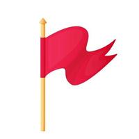 drapeau de bannière médiévale rouge en style cartoon. interface de jeu vecteur