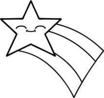 dessin au trait dessin animé étoile arc-en-ciel vecteur
