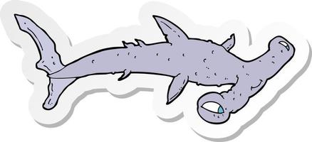 autocollant d'un requin marteau de dessin animé vecteur