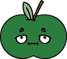 pomme juteuse de dessin animé mignon vecteur