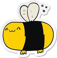 autocollant d'une abeille de dessin animé mignon vecteur