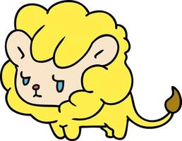 dessin animé kawaii mignon lionceau vecteur