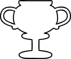 trophée d'or de dessin animé de dessin au trait vecteur