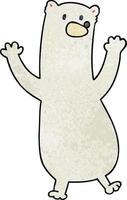 ours polaire de dessin animé dessiné à la main excentrique vecteur