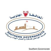 les armoiries du gouvernorat du sud sont une région de bahreïn. vecteur