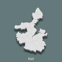 carte isométrique 3d de kiel est une ville d'allemagne vecteur