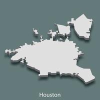 Carte isométrique 3D de Houston est une ville des États-Unis vecteur