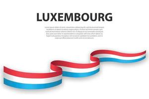 agitant un ruban ou une bannière avec le drapeau du luxembourg vecteur