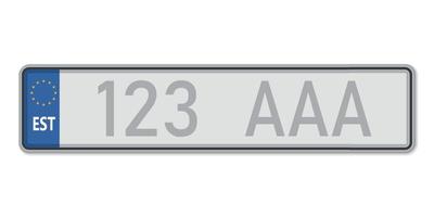 plaque d'immatriculation de la voiture. permis d'immatriculation des véhicules de l'estonie vecteur