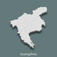 carte isométrique 3d de guangzhou est une ville de chine vecteur
