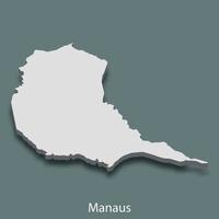 La carte isométrique 3d de manaus est une ville du brésil vecteur