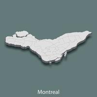 La carte isométrique 3d de montréal est une ville du canada vecteur