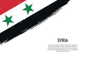 fond de coup de pinceau de style grunge avec le drapeau de la syrie vecteur
