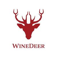 logo de cerf de vin vecteur