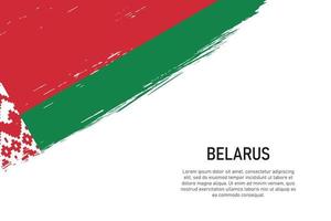 fond de coup de pinceau de style grunge avec le drapeau de la biélorussie vecteur