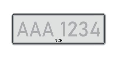 plaque d'immatriculation de la voiture. permis d'immatriculation des véhicules des philippines vecteur