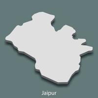 carte isométrique 3d de jaipur est une ville de l'inde vecteur