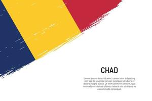 fond de coup de pinceau de style grunge avec le drapeau du tchad vecteur