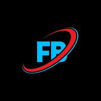 création de logo de lettre fb fb. lettre initiale fb cercle lié logo monogramme majuscule rouge et bleu. logo fb, conception fb. facebook, facebook vecteur