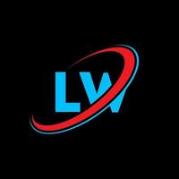 création de logo de lettre lw lw. lettre initiale lw cercle lié logo monogramme majuscule rouge et bleu. logo lw, conception lw. lw, lw vecteur