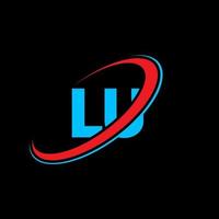 création de logo lu lu lettre. lettre initiale lu cercle lié logo monogramme majuscule rouge et bleu. logo lu, conception lu. lu, lu vecteur