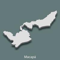 La carte isométrique 3d de macapa est une ville du brésil vecteur