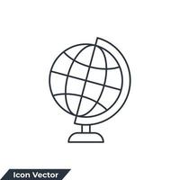 géographie icône logo illustration vectorielle. modèle de symbole globe pour la collection de conception graphique et web vecteur