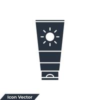 illustration vectorielle de lotion icône logo. modèle de symbole de protection solaire pour la collection de conception graphique et web vecteur