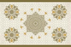 motif islamique géométrique avec des formes arabesques colorées pour carte de voeux ou intérieur de décoration. bordure vectorielle répétitive en mosaïque vecteur