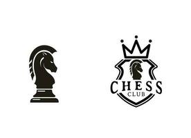 idée d'étiquette de logo vintage d'échecs classique. modèle de conception de logo d'échecs. vecteur