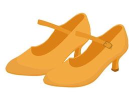 chaussures de danse pour femmes en orange, une paire de chaussures de danse vecteur