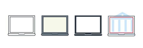 illustration vectorielle de logo d'icône d'ordinateur portable. modèle de symbole de périphérique portable pour la collection de conception graphique et web vecteur