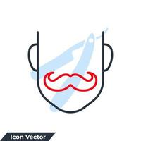 illustration vectorielle de moustache icône logo. modèle de symbole de moustache pour la collection de conception graphique et web vecteur