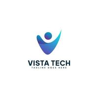 modèle de logo lettre v vista vecteur