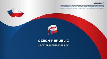 illustration vectorielle de la fête de l'indépendance de la république tchèque, célébrer le fond de la journée vecteur