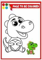 livre de coloriage pour les enfants. dinosaure mignon vecteur