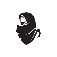 Muslimah hijab logo modèle vector illustration design