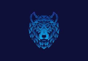 illustration de tête de loup bleu vecteur
