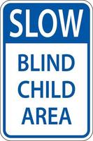 signe de zone enfant aveugle lent sur fond blanc vecteur