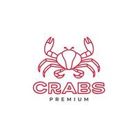 lignes de création de logo de crabe rouge vecteur