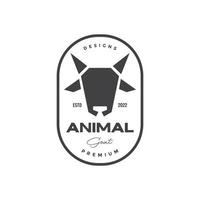 insigne de chèvre à tête triangulaire logo vintage vecteur