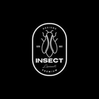 création de logo d'insigne de mouche d'insecte d'art de lignes vecteur