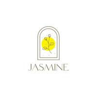 fleur de jasmin avec création de logo de fenêtre vecteur