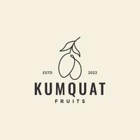 vecteur de conception de logo de kumquat de fruits