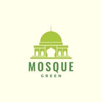 logo de la mosquée du grand dôme vert vecteur