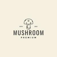 création de logo de champignon alimentaire hipster minimaliste vecteur