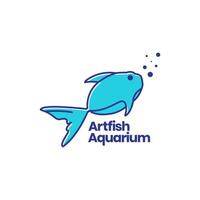 création de logo de poisson d'or bleu poisson d'art vecteur