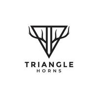 triangle avec création de logo de cornes de cerf vecteur