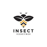 création de logo d'abeille volante moderne vecteur
